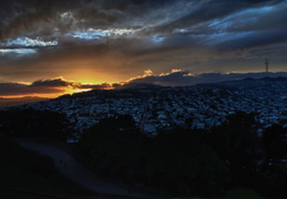 San Francisco sunset, looking South